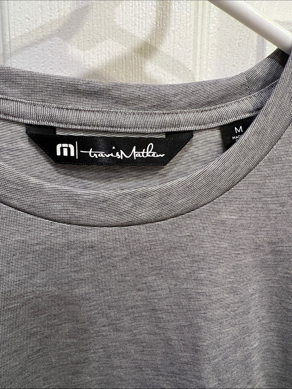 Travis Mathew Men's Heather Gray Short Sleeve Crew Tee - Picture 3 of 5